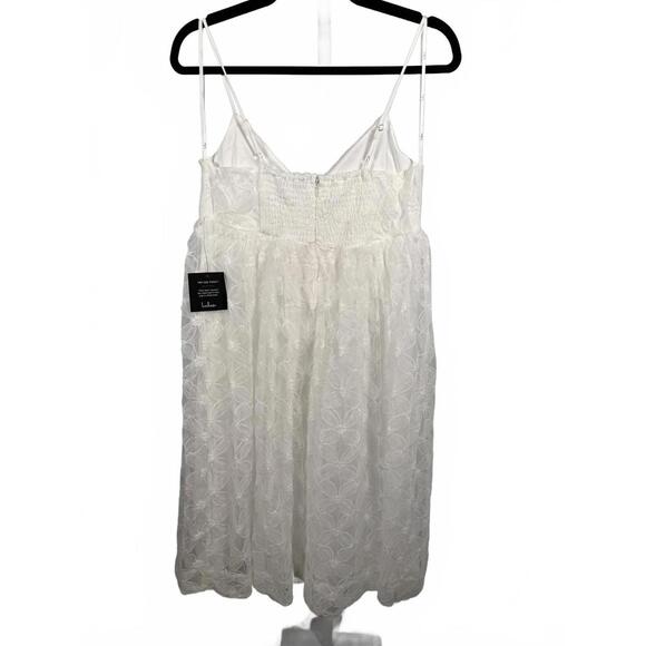 Lulus Radiate Elegance Ivory Floral Tulle Midi Dress - L NWT - Picture 4 of 9